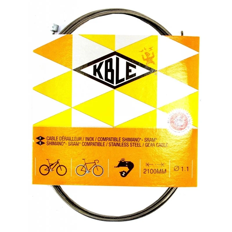 KABLE DERAILLEUR INOX SHIMANO/SRAM 1.1X 2100MM 3 KABLE DERAILLEUR INOX SHIMANO/SRAM 1.1X 2100MM