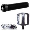 Pack DEMOLITION Pédales Trooper Noir-blanc + Poignées ODI Longneck Noir -Vélo Soldes Magasin pack demolition pedales trooper noir blanc poignees odi longneck noir