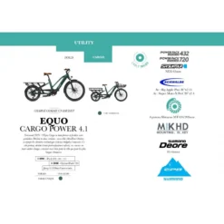 VAE CARGO O2FEEL EQUO POWER 4.1 VERT EMERAUDE -Vélo Soldes Magasin vae cargo o2feel power 41 vert emeraude 2